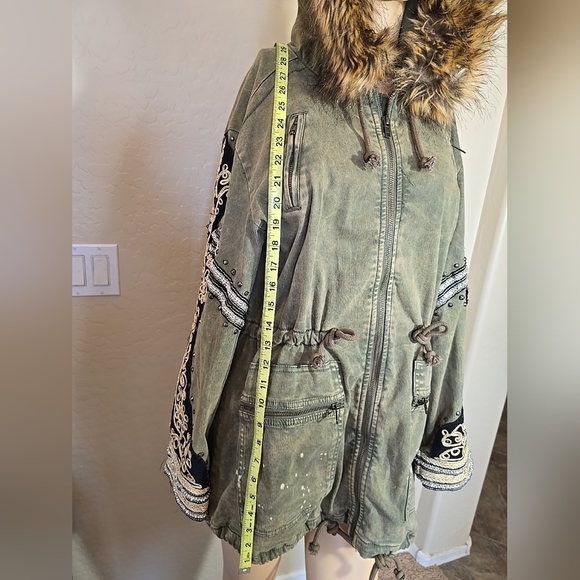 Free People Golden Quills Womens Military Parka Size XS See Measurements - Picture 8 of 15